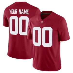 Custom Alabama Crimson Tide All-Stitched Red Home Jersey