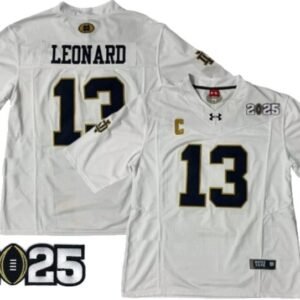 Any Player Custom Notre Dame 2025 NCAA College Football Playoff White Jersey