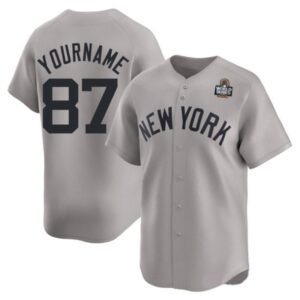 Any Player Custom New York Yankees 2024 World Series Gray Away Jersey