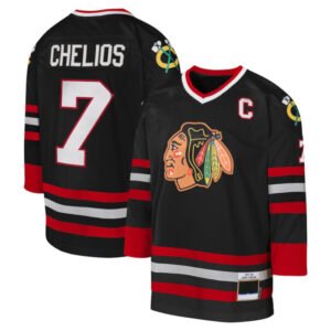 Chris Chelios Chicago Blackhawks Black Retro Throwback Jersey 7