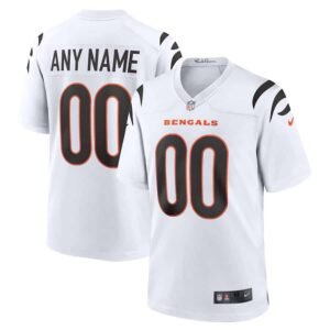 Custom Cincinnati Bengals White Away Game Jersey