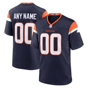 Custom Denver Broncos Blue Game Jersey