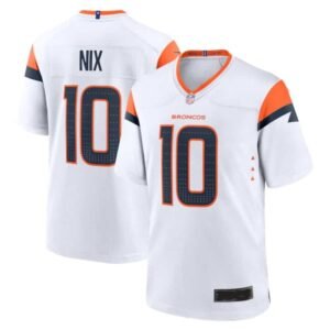 Bo Nix Denver Broncos White Away Game Jersey 10