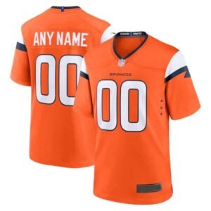 Custom Denver Broncos Orange Alternate Jersey
