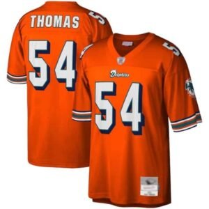 Zach Thomas Miami Dolphins Orange Alternate Throwback Jersey 54