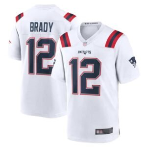 Tom Brady New England Patriots White Away Jersey 12