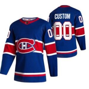 Custom Montreal Canadiens Blue Reverse Retro Alternate Jersey